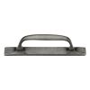 White Bronze Rustic Cabinet Pull Handle On Plate 178mm