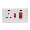 Eurolite Enhance White Plastic 45Amp Switch with a Socket and Neon Indicator White