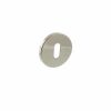 Millhouse Brass Key Escutcheons on 5mm Slimline Round Rose - Polished Nickel