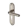 Heritage Brass Door Handle for Euro Profile Plate Vienna Design Mercury finish