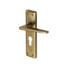 Heritage Brass Door Handle for Euro Profile Plate Kendal Design Antique Brass finish