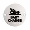 Signage Baby Change Symbol  - Satin Stainless Steel