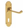 Victorian Scroll Lever On Shaped Backplate - Lock 57mm c/c (Contract Range) - Polished Brass