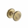 Millhouse Brass Edison Solid Brass Domed Mortice Door Knob on Concealed Fix Rose - Antique Brass