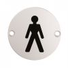Signage Male Symbol - Satin Stainless Steel