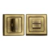 Heritage Brass Square Thumbturn & Emergency Release with stepped edge Antique Brass finish