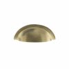 Old English Winchester Solid Brass Cabinet Cup Pull on Concealed Fix - Antique Brass