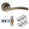 Sines Lever On Rose Latch Pack - Satin Nickel/Polished Chrome