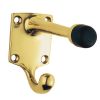 Hat And Coat Hook With Rubber Buffer - Polished Brass