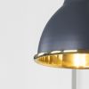 Hammered Brass Brindley Wall Light in Slate