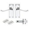 Contract Victorian Scroll Latch Pack - Polished Chrome