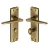 Heritage Brass Door Handle for Bathroom Kendal Design Antique Brass finish
