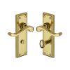 Heritage Brass Door Handle for Bathroom Edwardian Design Polished Brass finish