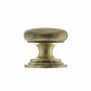 Old English Lincoln Solid Brass Victorian Cabinet Knob 38mm on Concealed Fix - Antique Brass