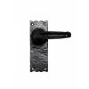 Traditional V Lever On Latch Backplate - Black Antique