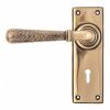 Polished Bronze Hammered Newbury Lever Lock Set