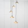 Smooth Brass Flora Cluster Pendant in Tump