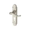 Heritage Brass Door Handle for Euro Profile Plate Savoy Design Satin Nickel finish