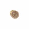 Old English Bridlington Wood Reeded Beehive Door Knob on Face Fix Rose - Polished Brass