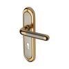 Heritage Brass Door Handle Lever Lock Vienna Design Jupiter finish
