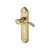 Heritage Brass Door Handle Lever Lock Verona Small Design Polished Brass finish