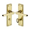 Heritage Brass Door Handle for Bathroom Victoria Design Polished Brass finish