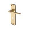 Heritage Brass Door Handle Lever Lock Kendal Design Satin Brass finish