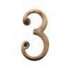 Heritage Brass Numeral 3 Face Fix 76mm (3") Antique Brass finish