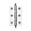 Heritage Brass 3" x 2" Hinge with Finial Satin Chrome Finish