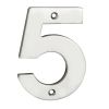 Numerals Number 5  - Bright Stainless Steel