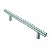 25mm Straight T Pull Handle 300mm Centres - Satin Stainless Steel