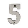 Heritage Brass Numeral 5 Face Fix 76mm (3") Satin Nickel finish