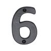Black Iron Rustic Numeral 6 Face Fix 76mm (3")