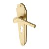 Heritage Brass Door Handle for Euro Profile Plate Waldorf Design Satin Brass finish