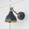 Hammered Brass Brindley Wall Light in Slate
