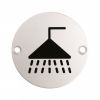 Signage Shower Symbol - Satin Stainless Steel