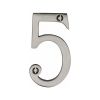 Heritage Brass Numeral 5 Face Fix 76mm (3") Satin Nickel finish