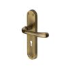 Heritage Brass Door Handle Lever Lock Luna Design Antique Brass finish