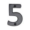 Black Iron Rustic Numeral 5 Face Fix 76mm (3")