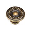 Beaded Round Knob 035mm Distressed Brass finish