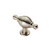 Reeded Knob With Finial Ears - Satin Nickel