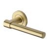 Heritage Brass Door Handle Lever on Rose Phoenix Design Satin Brass Finish