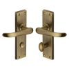 Heritage Brass Door Handle for Bathroom Windsor Design Antique Brass finish