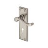 Heritage Brass Door Handle Lever Lock Edwardian Design Mercury finish