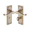 Heritage Brass Door Handle for Bathroom Edwardian Design Jupiter finish