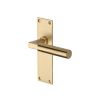 Heritage Brass Door Handle Lever Latch Bauhaus Design Satin Brass finish
