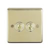 Eurolite Stainless Steel 2 Gang Toggle Switch Polished Brass