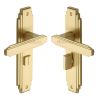Heritage Brass Door Handle for Bathroom Astoria Design Satin Brass finish