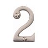 Heritage Brass Numeral 2 Face Fix 51mm (2") Satin Nickel finish