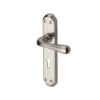 Heritage Brass Door Handle Lever Lock Charlbury Design Satin Nickel finish